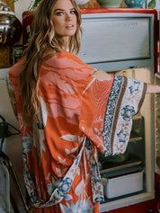 Livlig Kimono Stil Strandöverdrag för kvinnor - Mejera