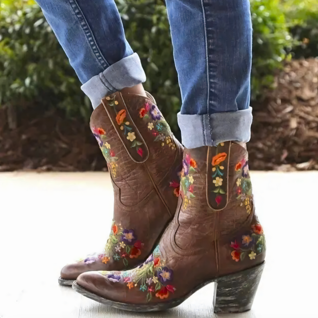 Cowgirl Stövlar Med Blommönster | Dixie