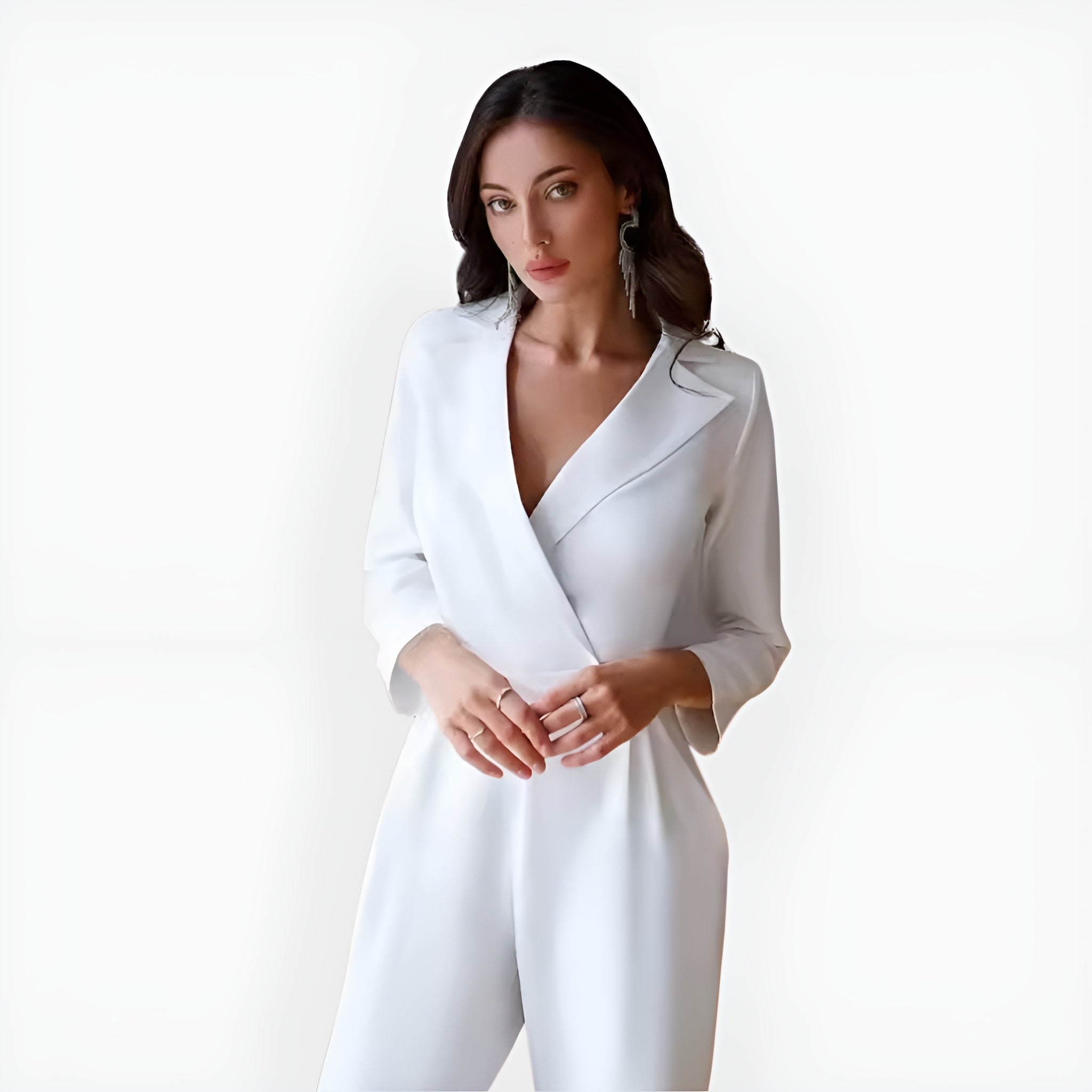 Elegant vid ben Jumpsuit med V-ringad för kvinnor - Rhetra