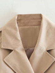 Trendig Kort Trenchcoat För Kvinnor | Glissele