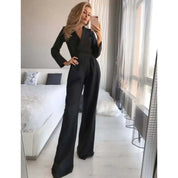 Snygg Jumpsuit Med Breda Ben Och Krage | Bonnie