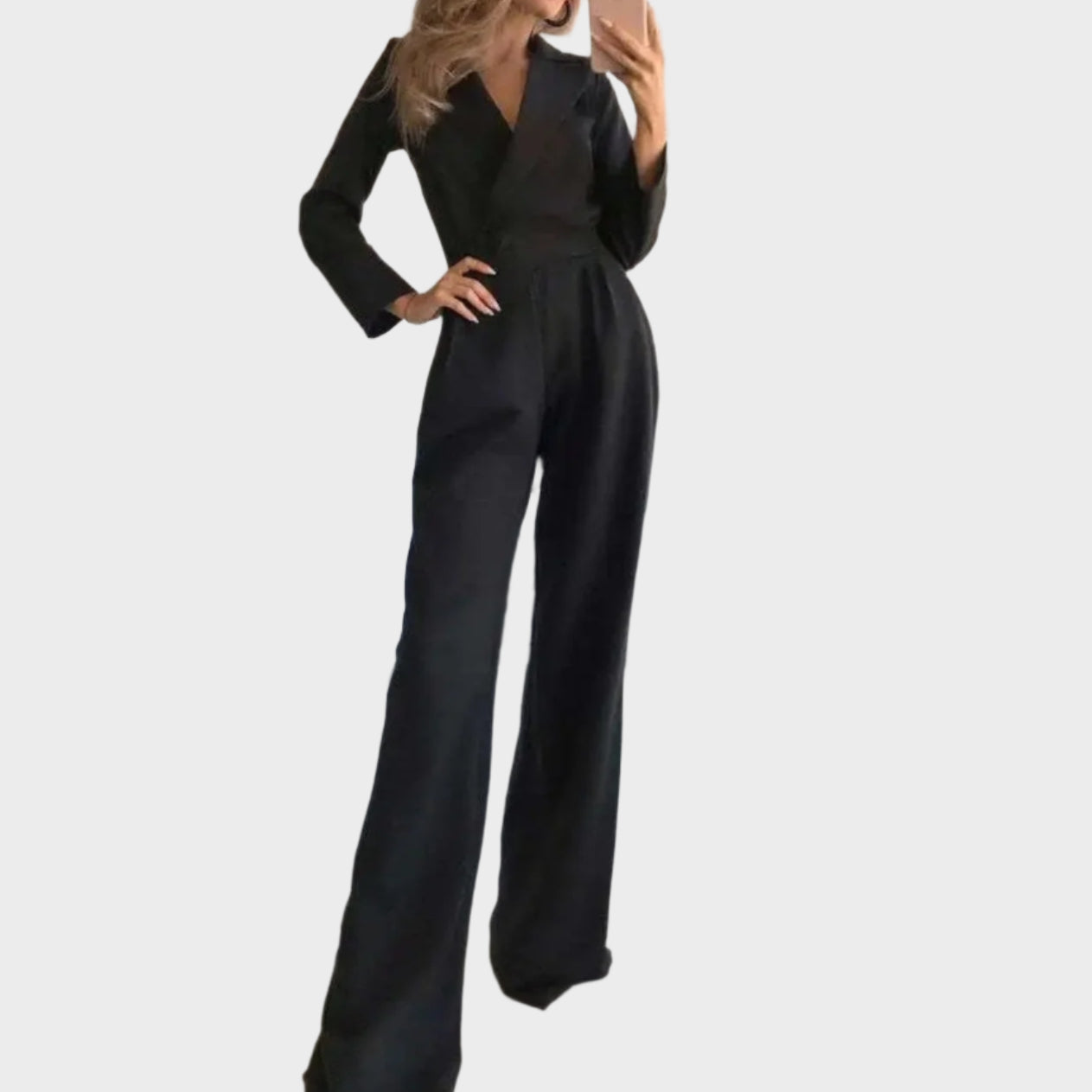 Elegant vid ben Jumpsuit med V-ringad för kvinnor - Rhetra