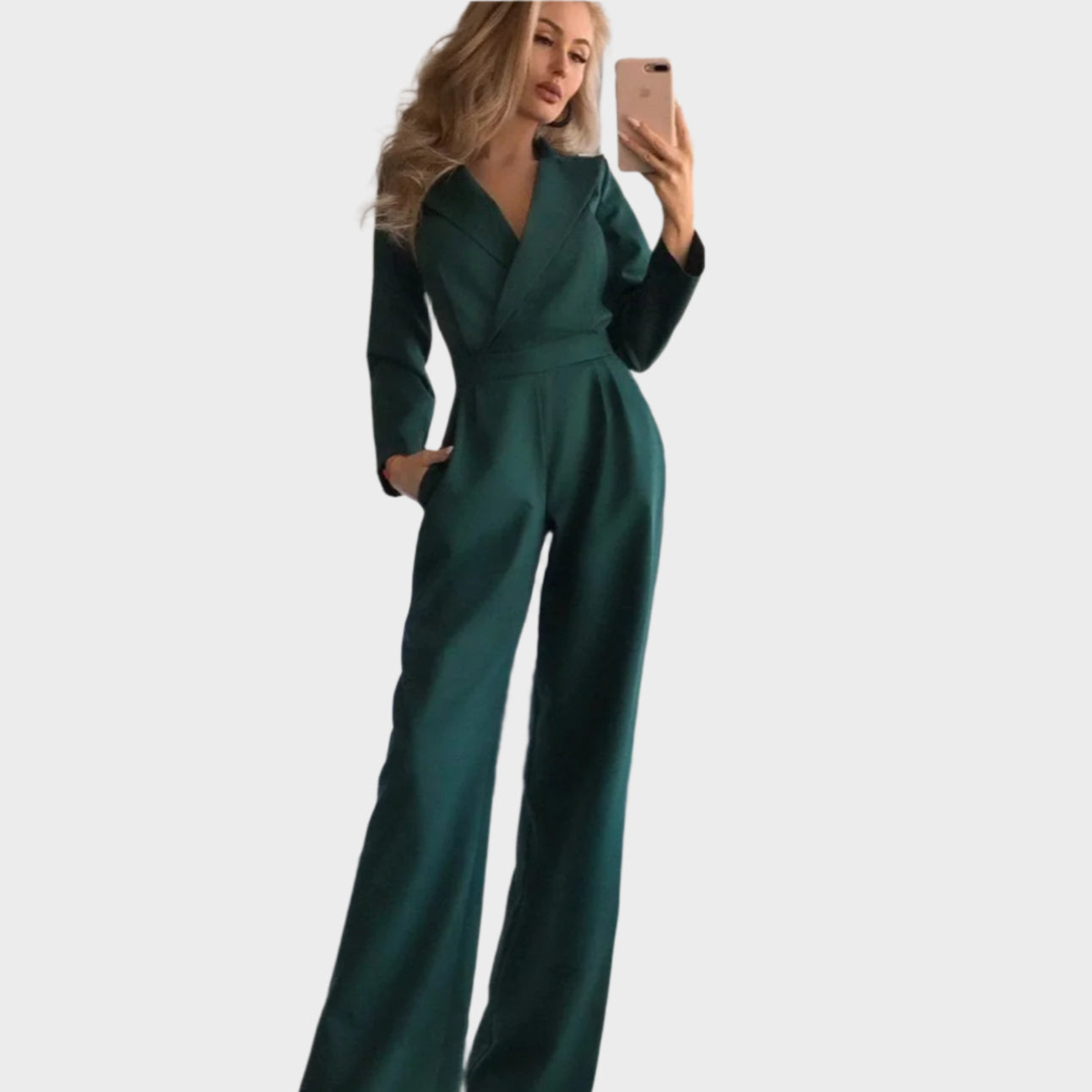 Elegant vid ben Jumpsuit med V-ringad för kvinnor - Rhetra