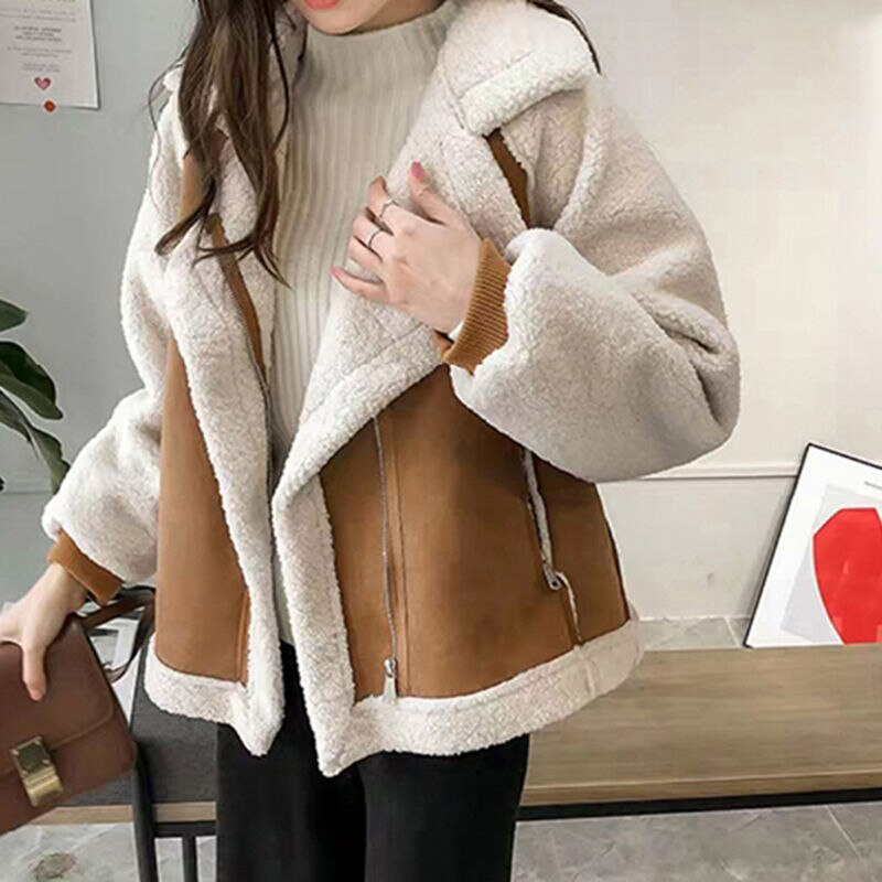 Imiterat Skinn Och Fleece Jacka | Yelena