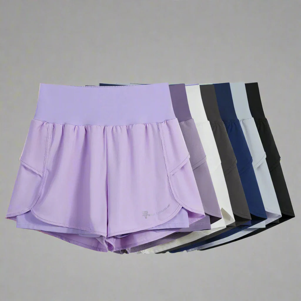 Yogashorts för kvinnor med fickor - 2-i-1 funktion | Hilary