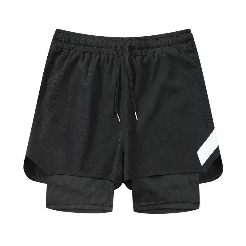 2-i-1 Herrar Shorts med Ficka för Strand, Vandring och Maraton | Edis
