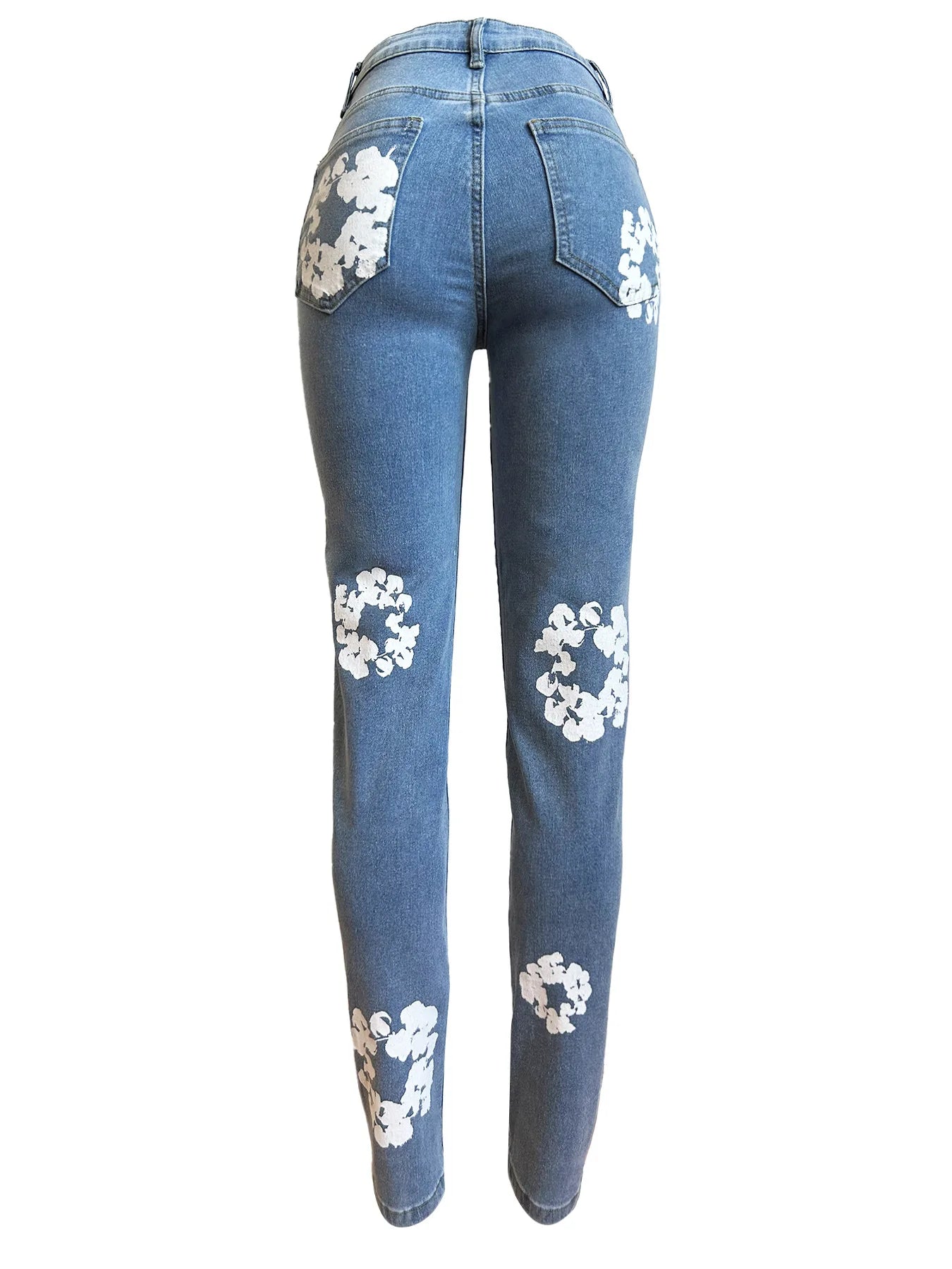 Daisy Printade Jeans Med Hög Midja | Alona