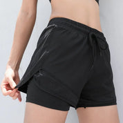 Sommarsportshorts med Hög Midja för Kvinnor | Snabbtorkande Fitnessshorts som Andas - Siyam