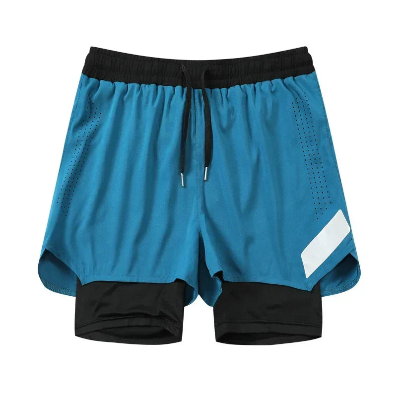 2-i-1 Herrar Shorts med Ficka för Strand, Vandring och Maraton | Edis