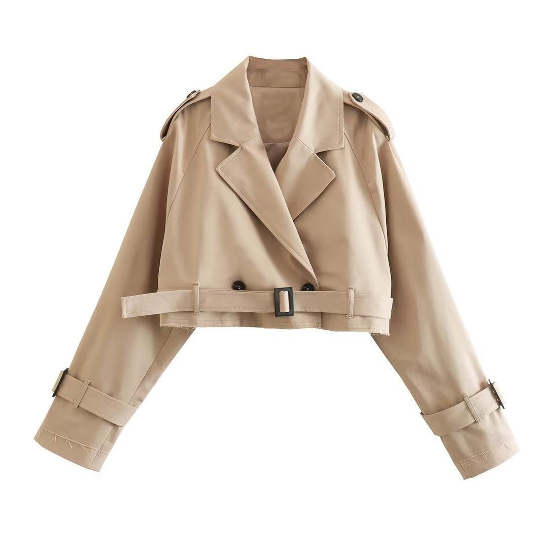 Trendig Kort Trenchcoat För Kvinnor | Glissele