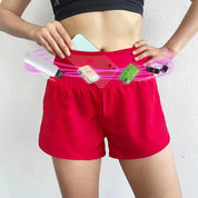Yogashorts med Hög Midja för Kvinnor med 5 Fickor l Marathon Running Yoga Pilates - Zanau