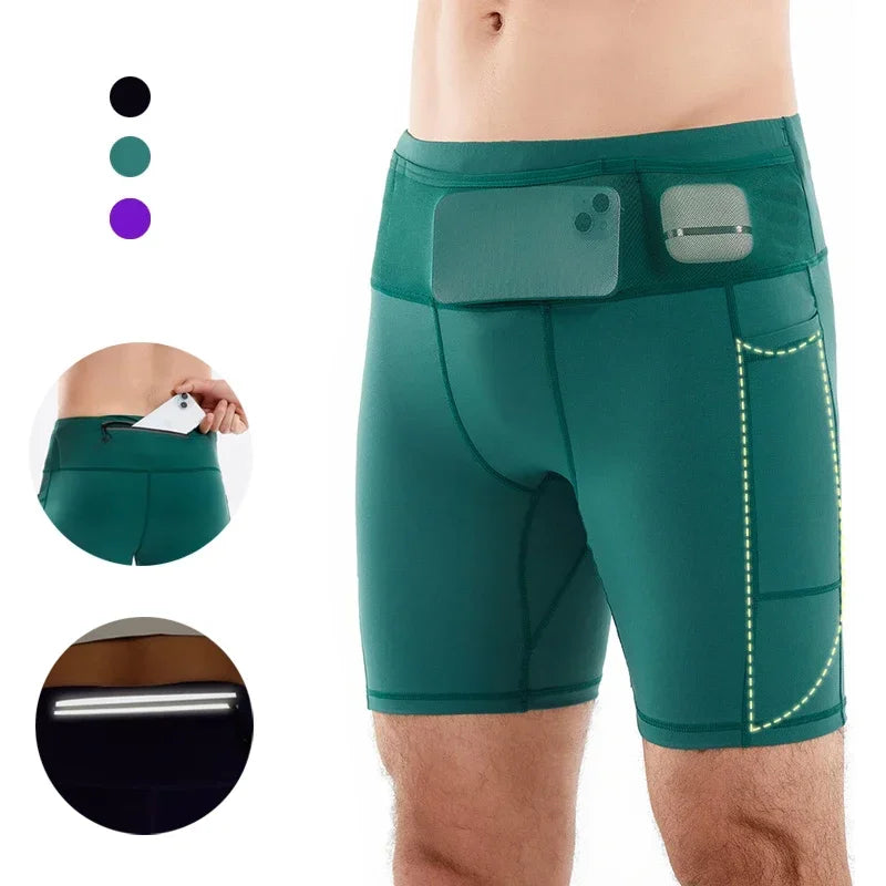 6-Pocket Compression Shorts Herr | Snabbtorkande Löpar- och Fitnessshorts | Gottos