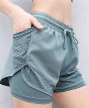 Sommarsportshorts med Hög Midja för Kvinnor | Snabbtorkande Fitnessshorts som Andas - Siyam