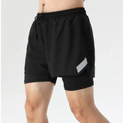 2-i-1 Herrar Shorts med Ficka för Strand, Vandring och Maraton | Edis