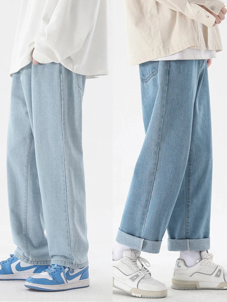 Ankellånga Raka Jeans Med Vida Ben För Män | Rubin