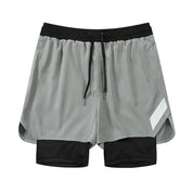 2-i-1 Herrar Shorts med Ficka för Strand, Vandring och Maraton | Edis