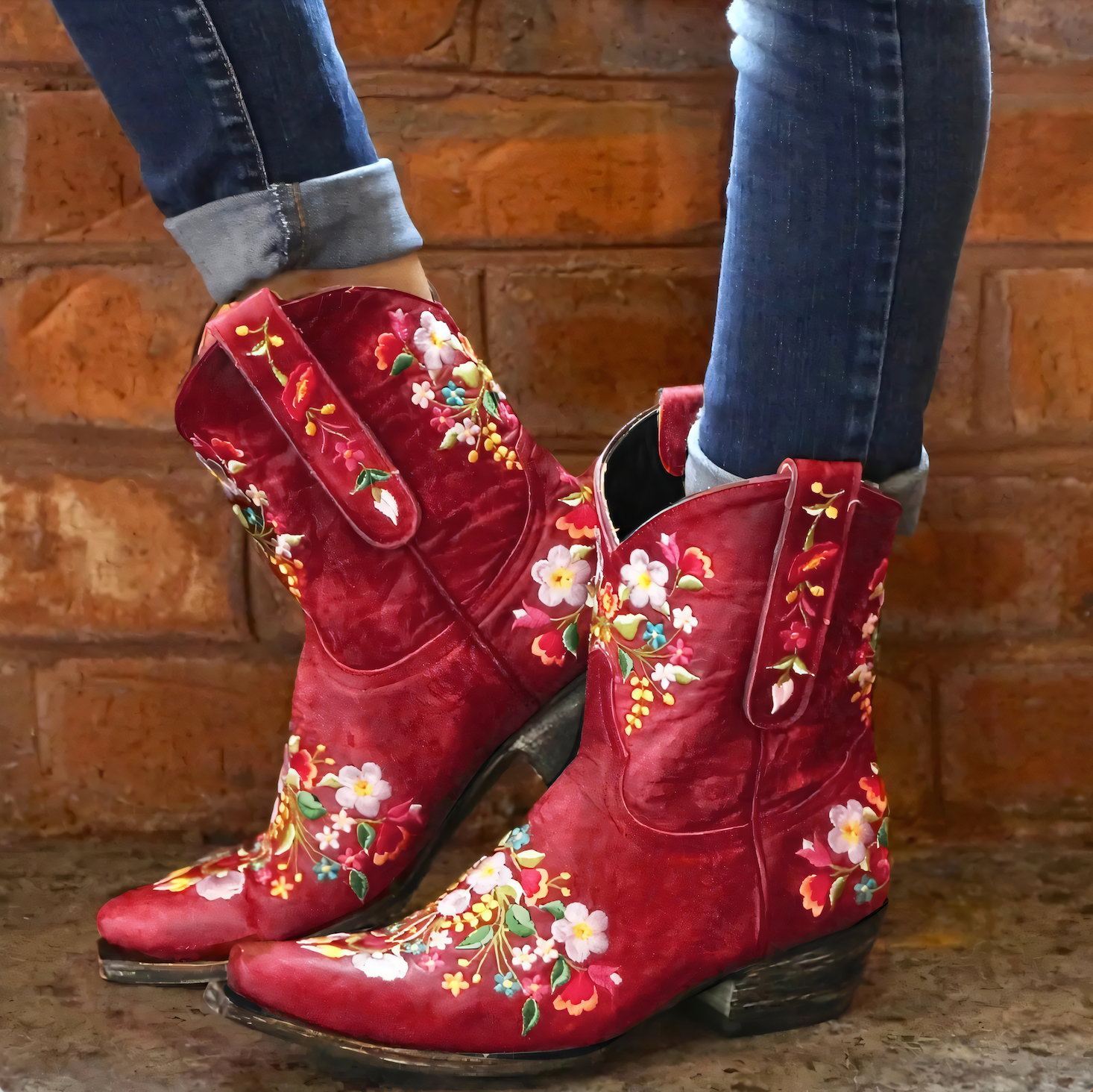 Cowgirl Stövlar Med Blommönster | Dixie