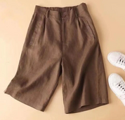 Knälånga shorts av bomullslinne - Lorlei