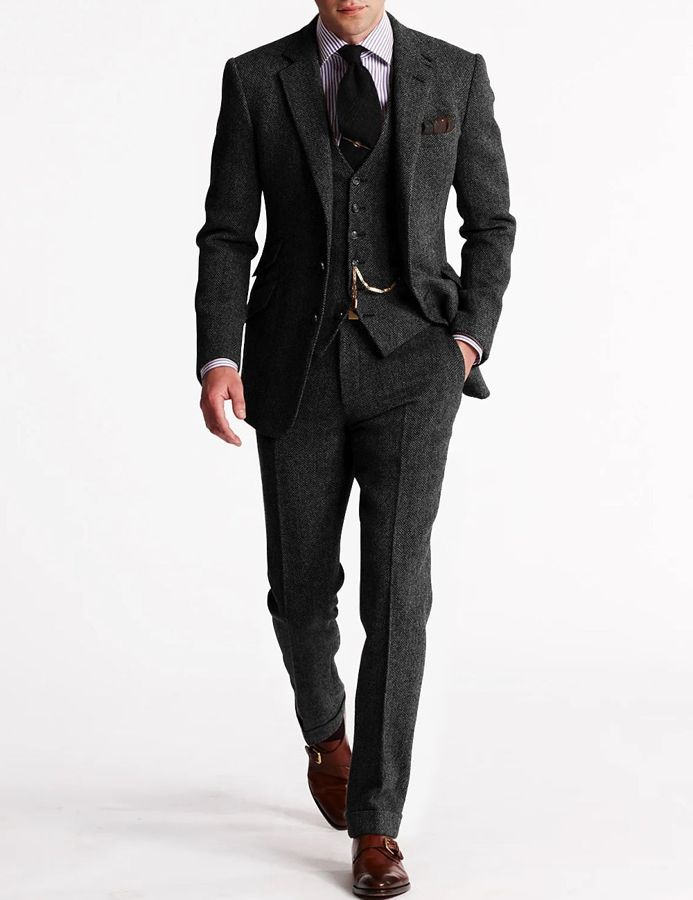 3-Delad Tweed Smoking Set För Män | Klausen